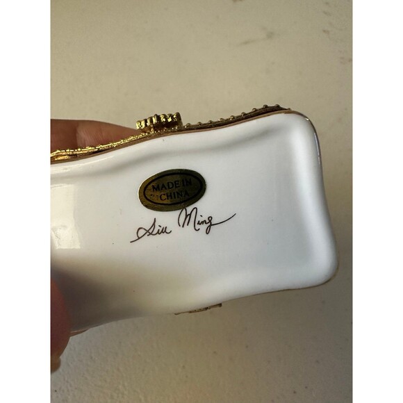 New Siu Ming Pink Tea Cup Porcelain Jewelry Keepsake Hinged Trinket Box - Picture 6 of 7